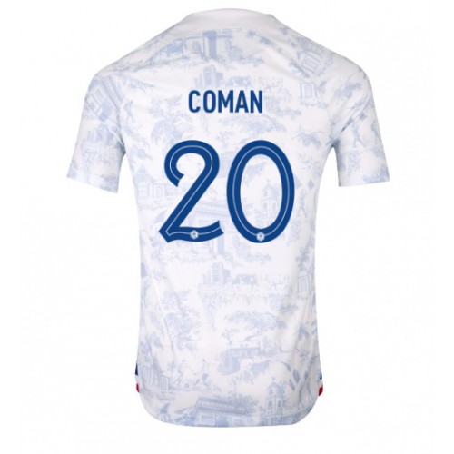 Frankrike Kingsley Coman #20 Bortatröja VM 2022 Kortärmad